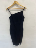 Fabulous Vesper Midi Dress asymmetrical Uk 10 Black KP573