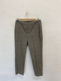 Fabulous Boden Cropped trousers UK 8 Grey yellow polka KP573