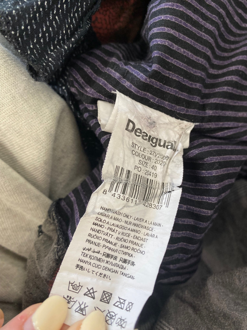 Fabulous Desigual y2k alternative Midi Dress UK 12 Black grey SS578