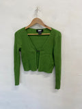 Fabulous DKNY Cardigan UK 8 Green ribbed y2k SS578
