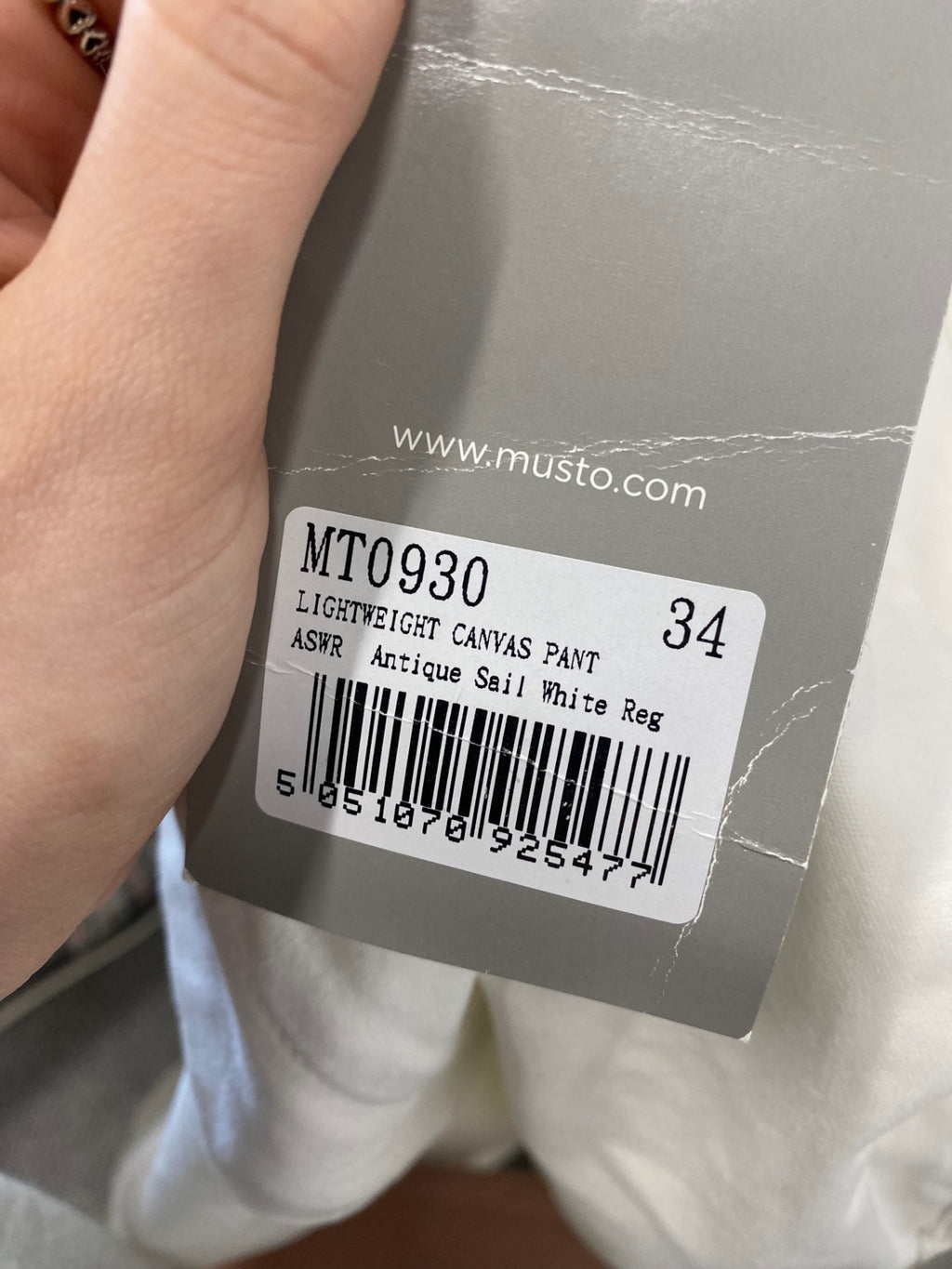 Fabulous Musto Chino Trousers W34" White new SS578