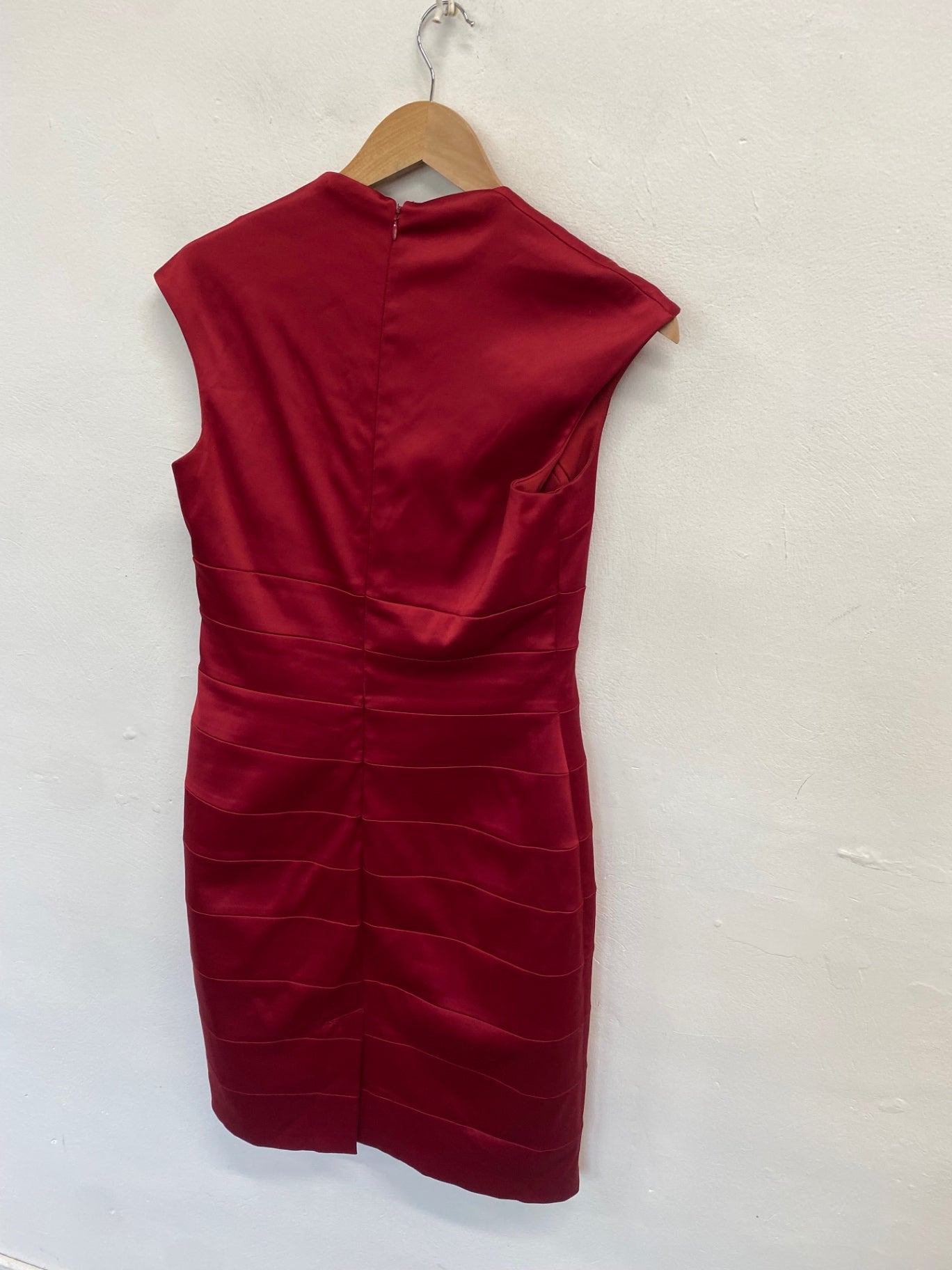Fabulous Sangria satin party Midi Dress Uk 10 Red SS578