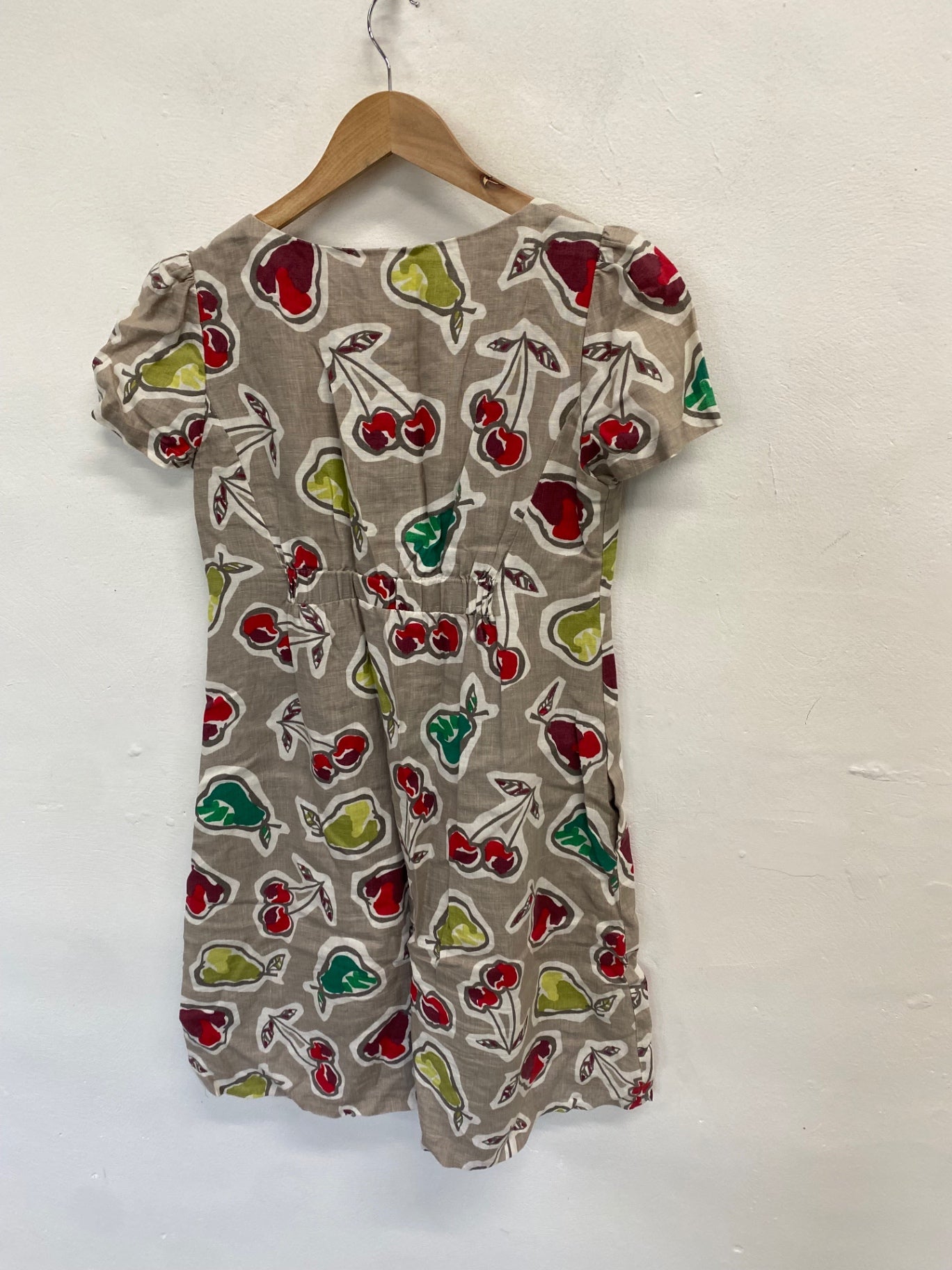 Fabulous Hobbs linen Midi Dress Uk 10 Beige floral SS578