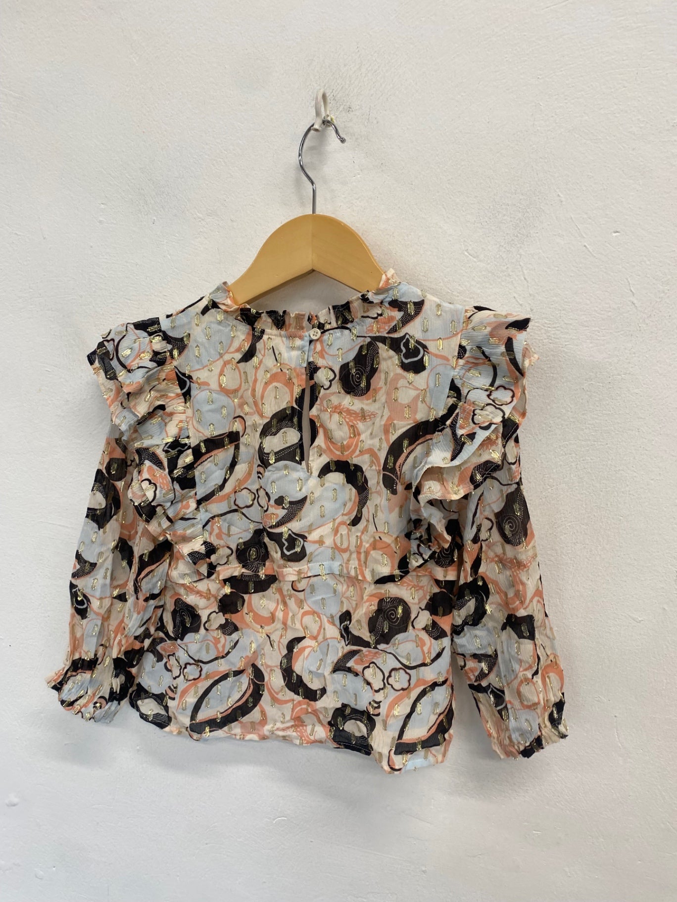 Fabulous girls REISS Blouse Age 5-6 Pink black metallic AT577