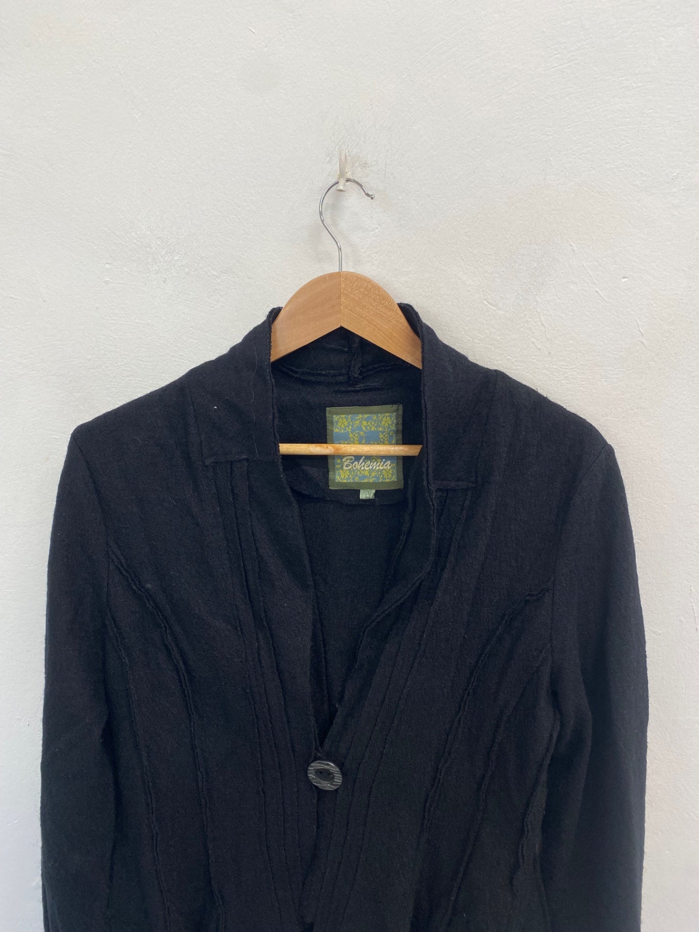 Fabulous Bohemia alternative wool Cardigan UK 12 Black SS578