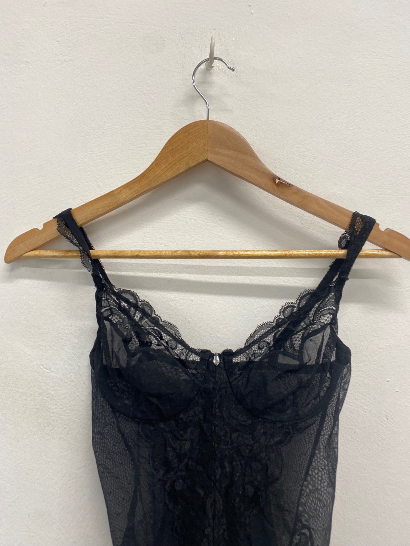 Fabulous Natori Bodysuit 34B Black lace AT577
