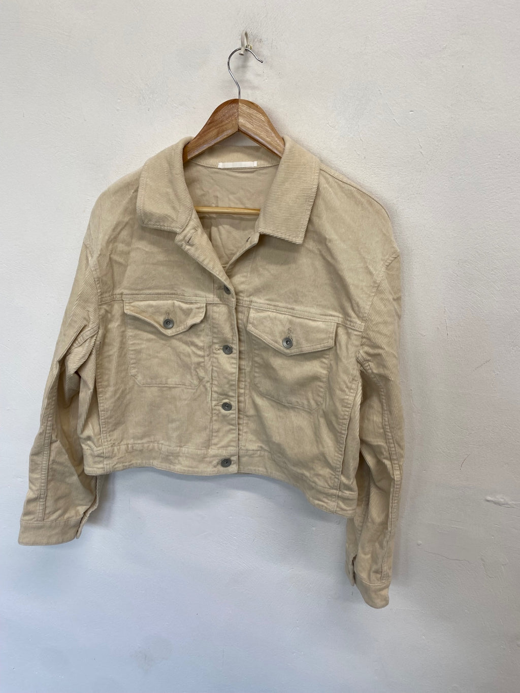 Fabulous Uniqlo Jacket Uk 10 Beige corduroy KL579