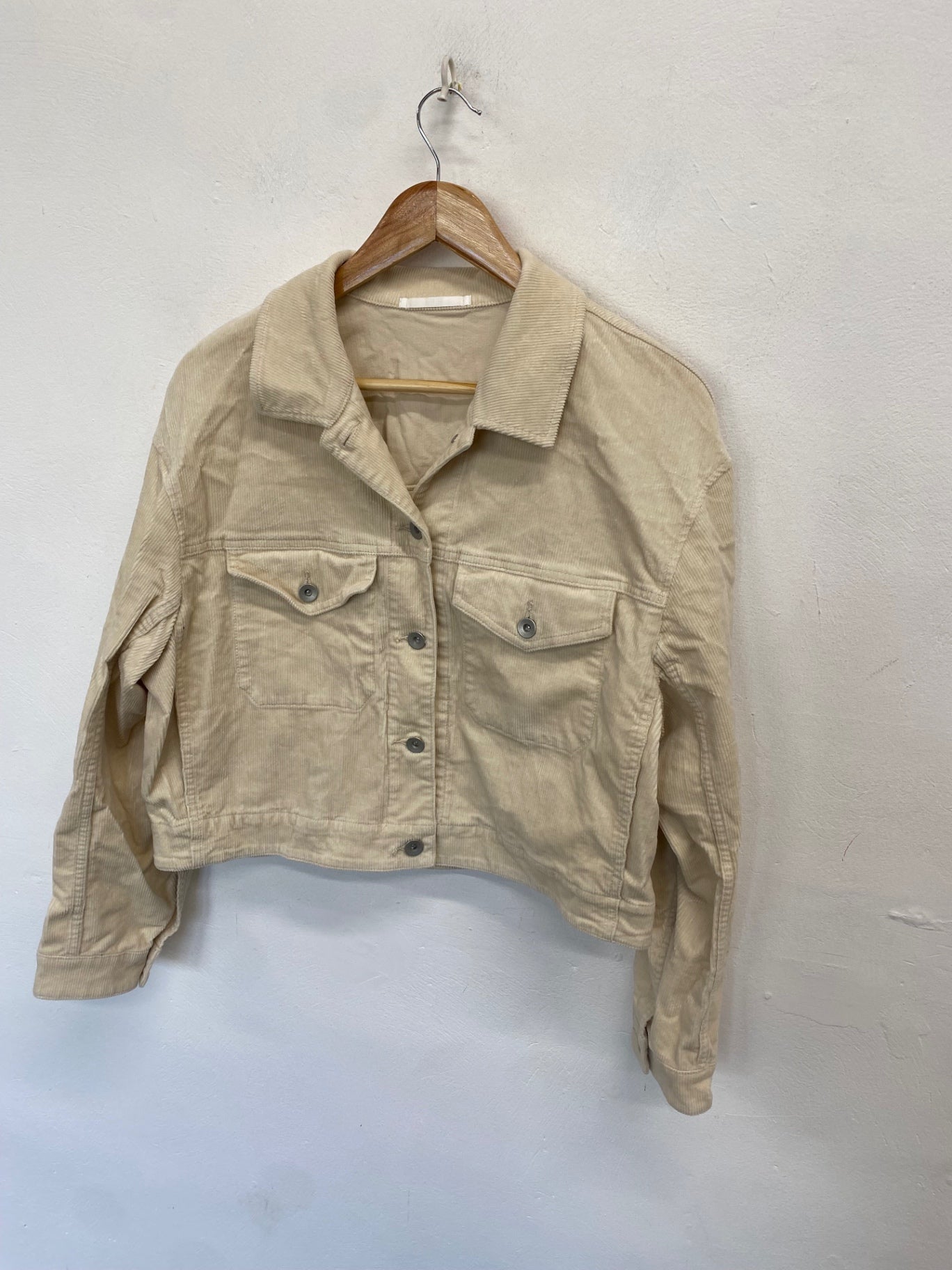 Fabulous Uniqlo Jacket Uk 10 Beige corduroy KL579