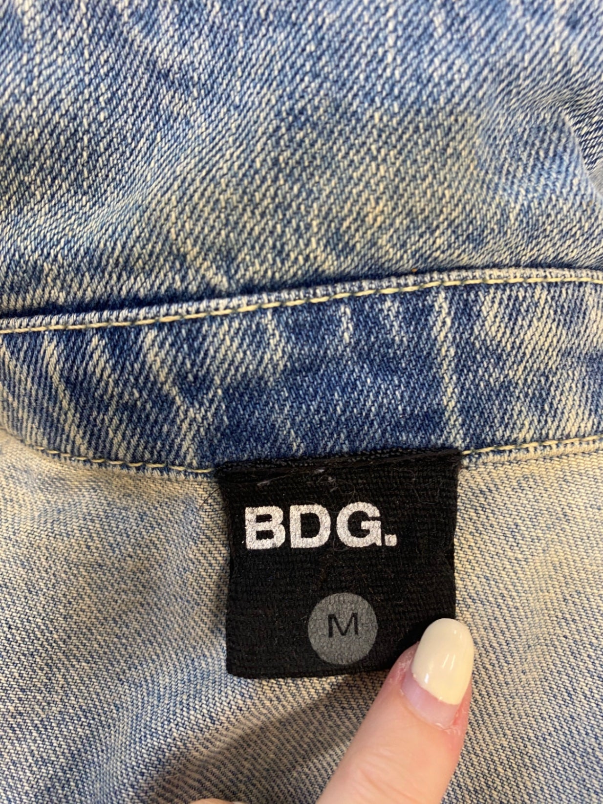 Fabulous BDG Denim Jacket Uk 10 Light blue distressed KL579