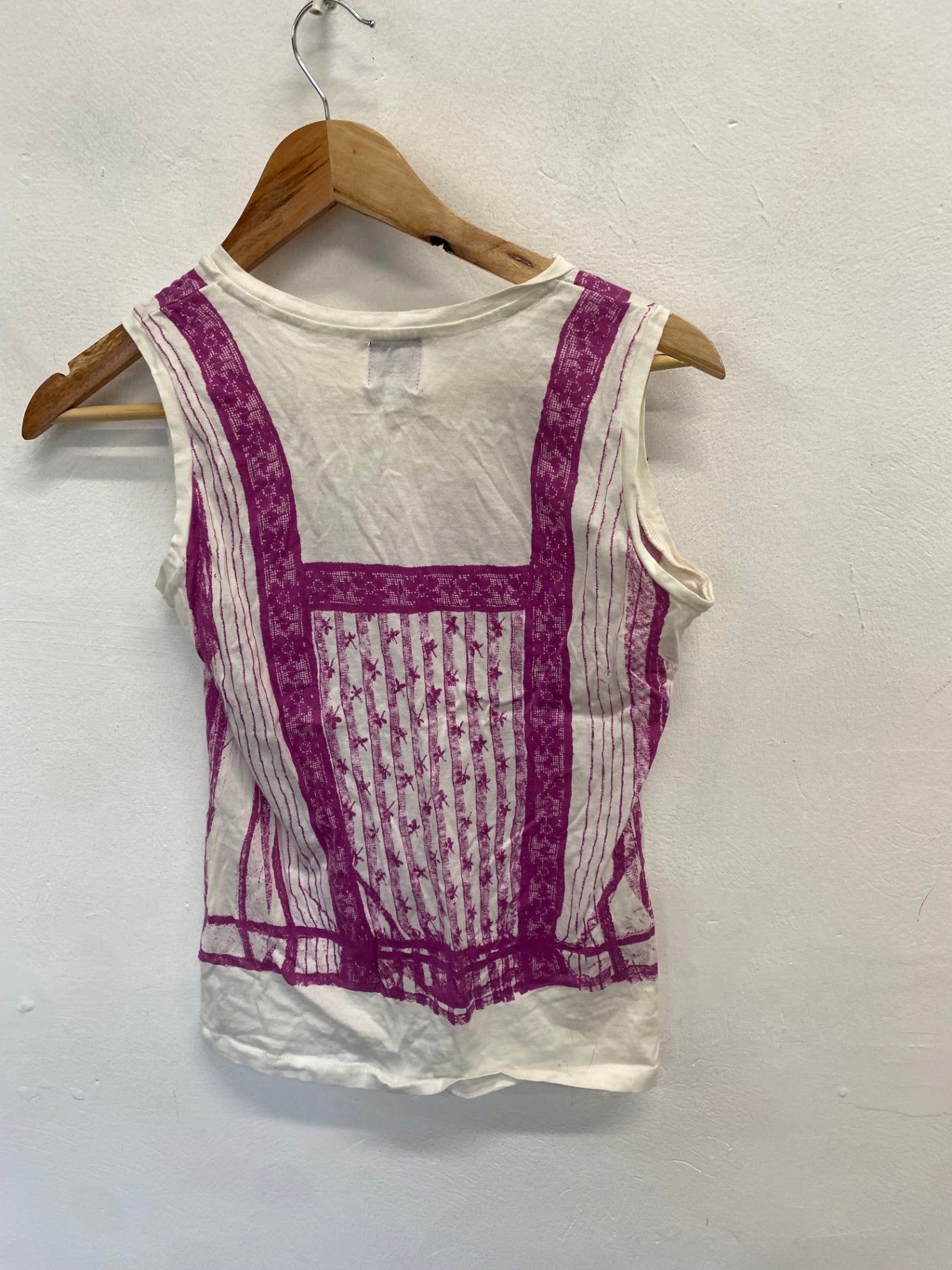 Fabulous Paul Smith corset print Vest Uk 10 Cream purple SD553