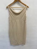Fabulous Episode Midi Dress UK 12 Beige silk cowl neck AT577