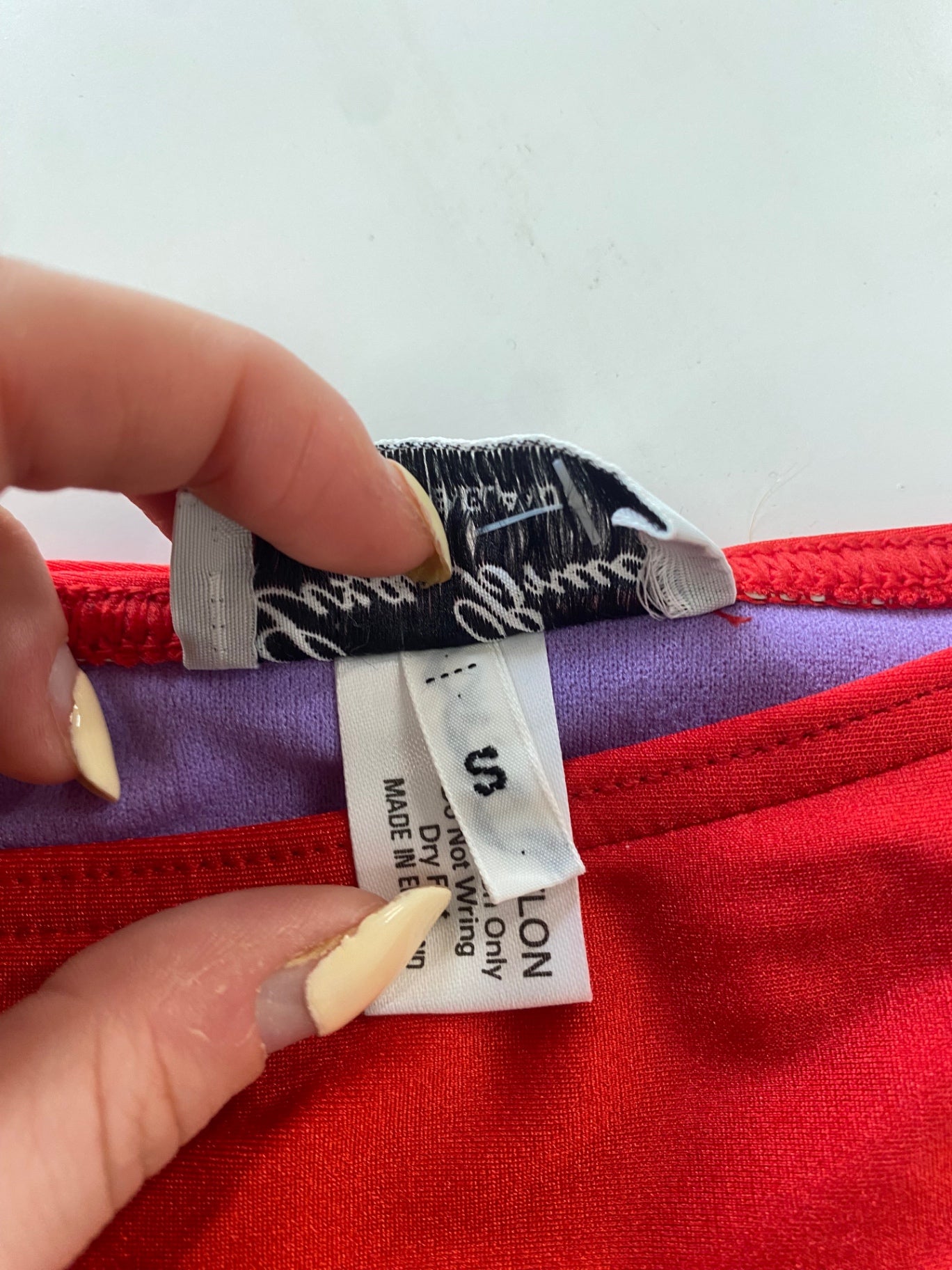 Fabulous Liza Bruce Bikini Bottoms retro UK 8 Red and Purple AT577