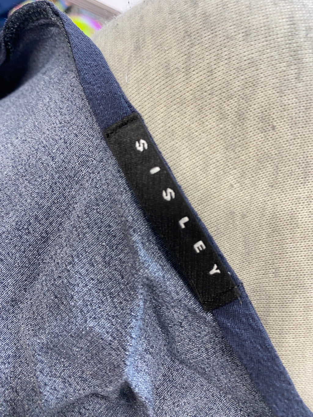Fabulous Sisley Midi Dress UK 12 Navy beige ombre NR580