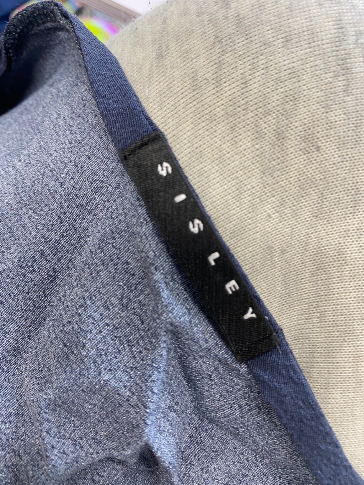 Fabulous Sisley Midi Dress UK 12 Navy beige ombre NR580