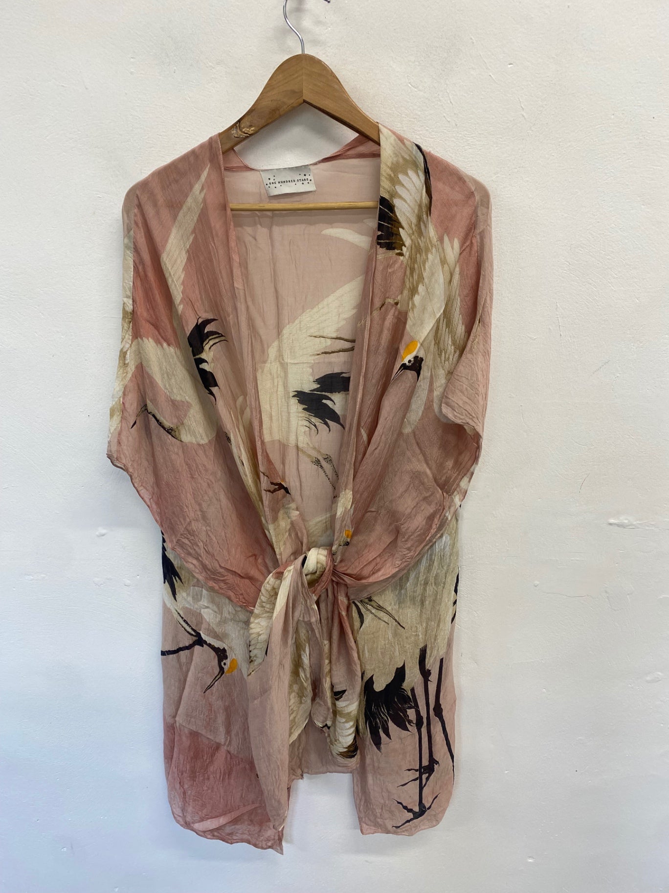 Fabulous One Hundred Stars Kimono One size Pink stork printed NR580