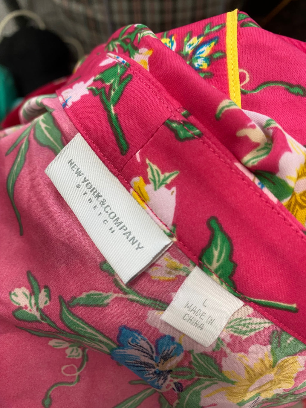 Fabulous New York & company Midi wrap Dress UK 12 Pink Floral Print KL579