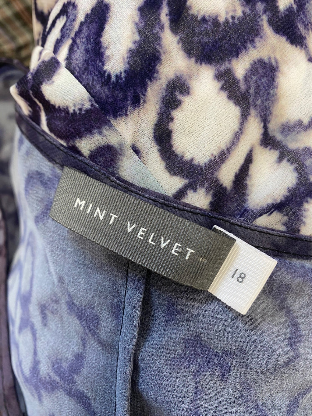 Fabulous Mint Velvet Beach Cover UK 16 Navy abstract sheer NR580
