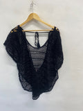 Fabulous Victoria's Secret Beach cover UK L Black crochet KL579
