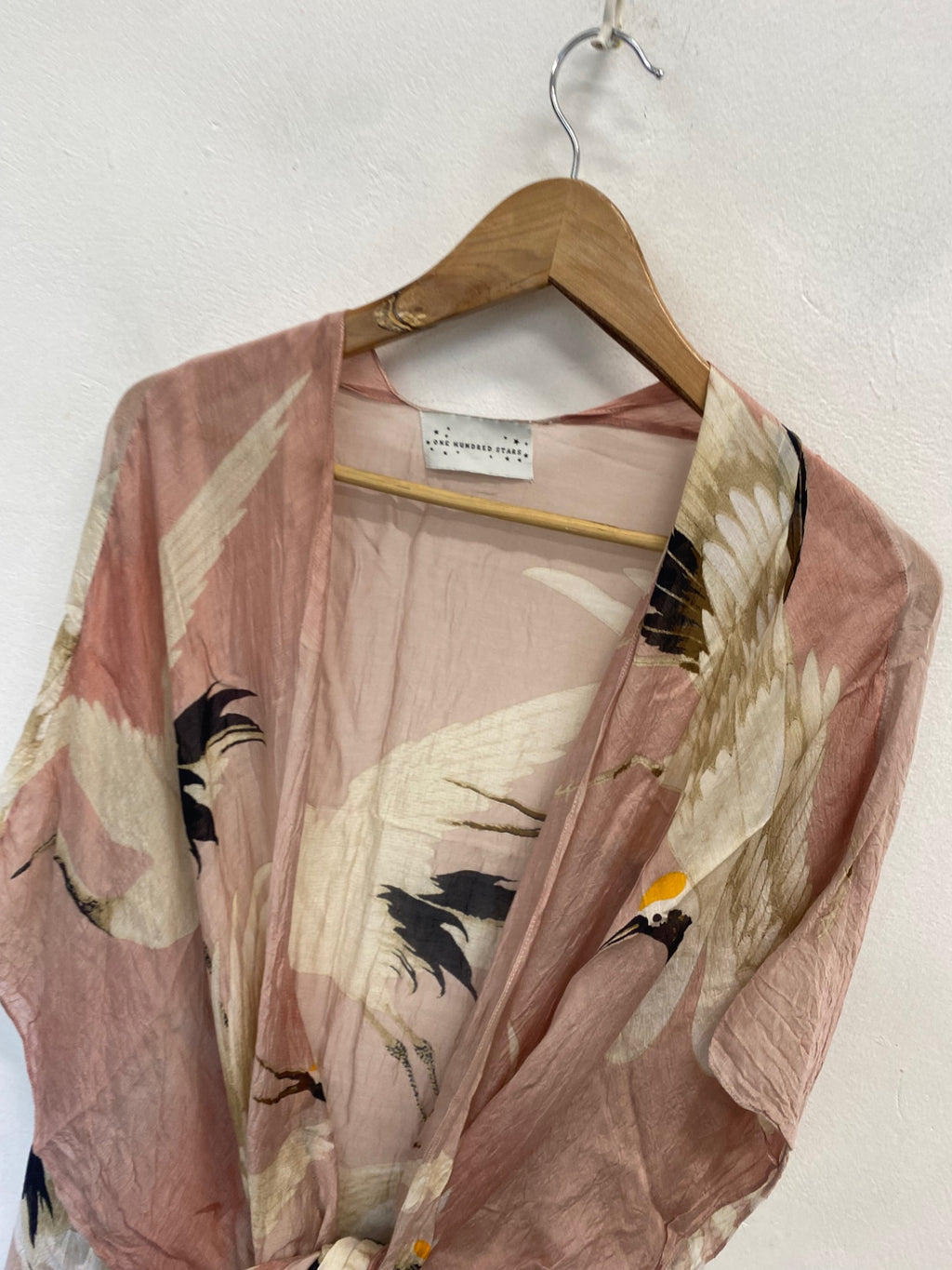 Fabulous One Hundred Stars Kimono One size Pink stork printed NR580