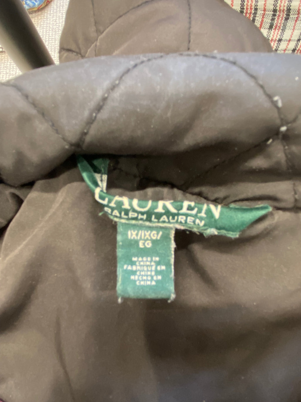 Fabulous Ralph Lauren Quilted jacket UK XL Black green label NR580