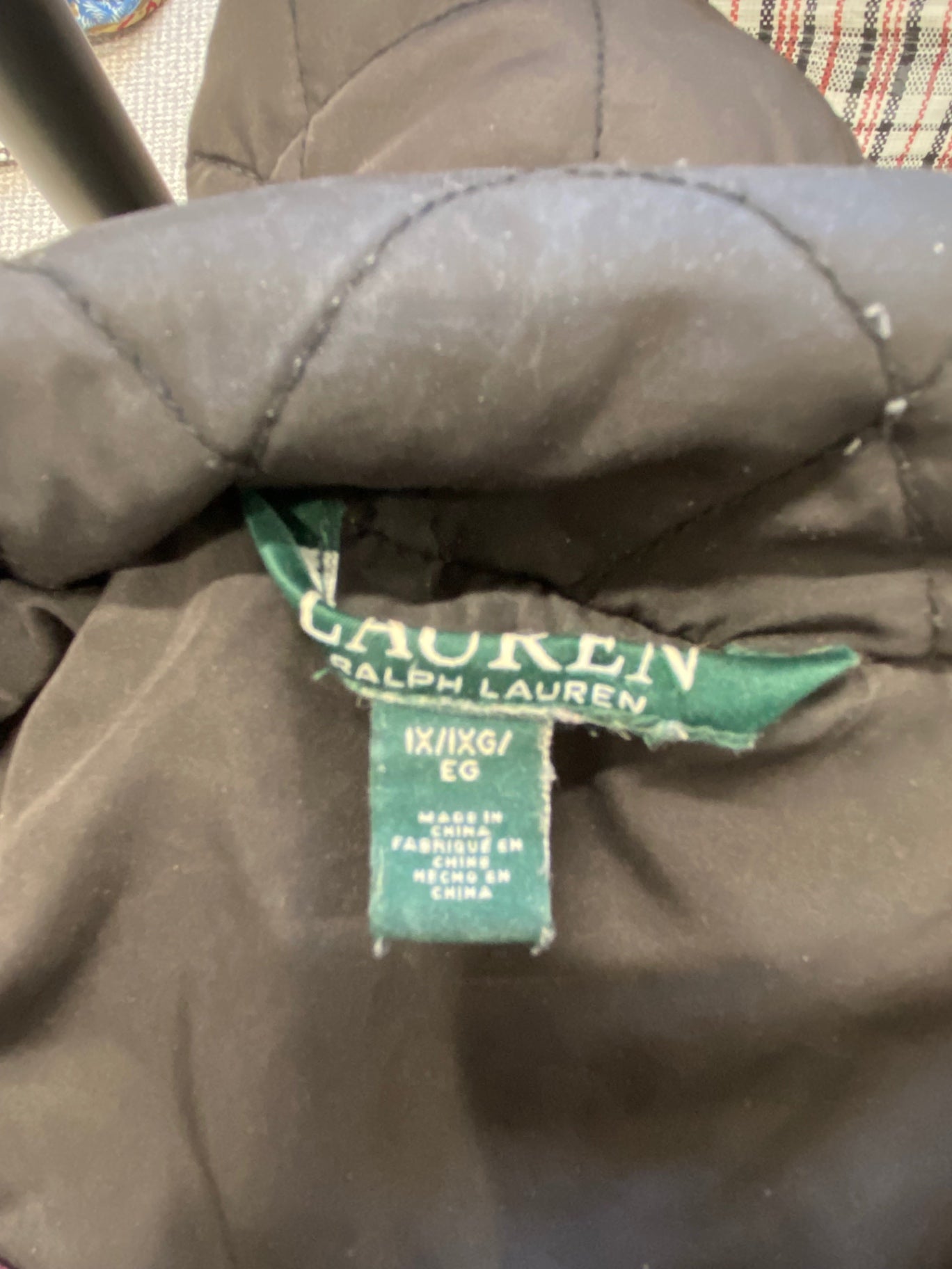 Fabulous Ralph Lauren Quilted jacket UK XL Black green label NR580