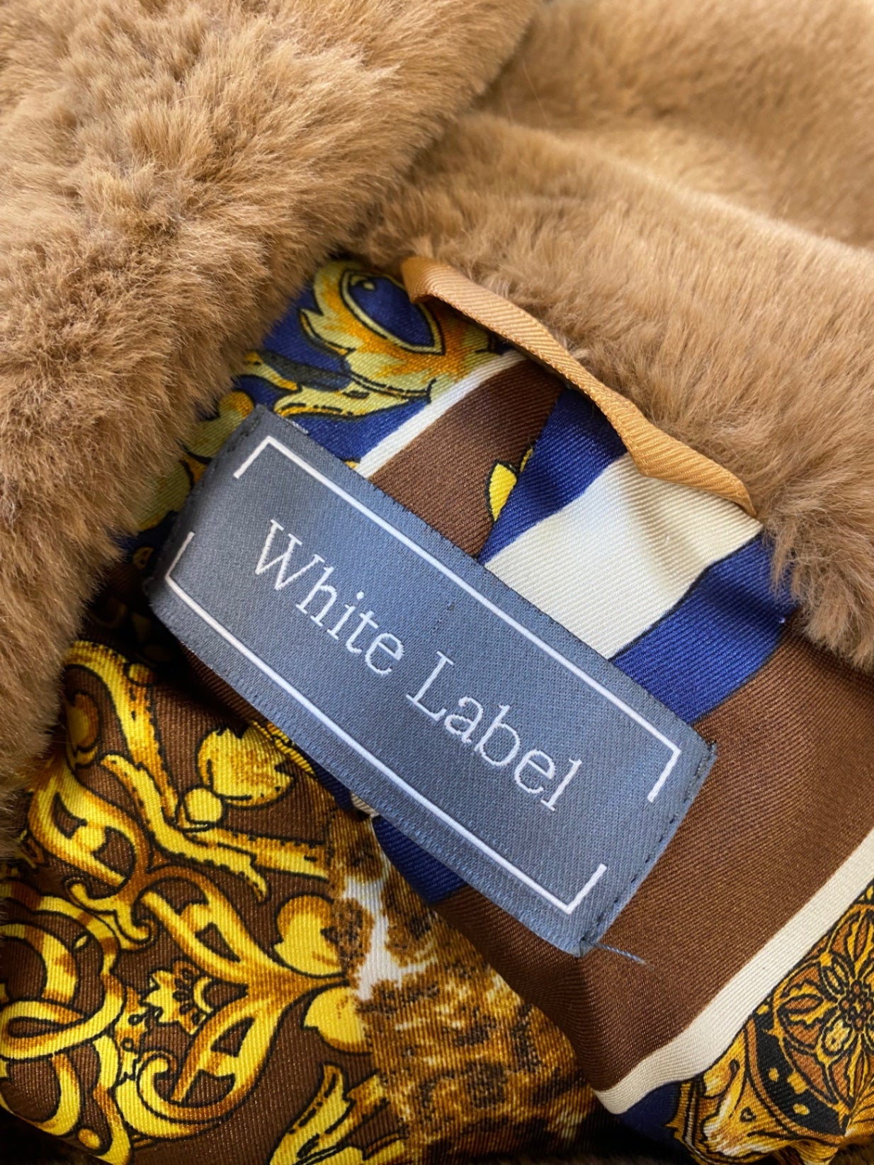 Fabulous White Label roofs fashion Faux fur jacket UK 20 Brown NR580