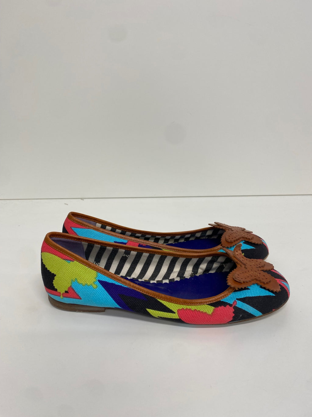 Fabulous Missoni Ballet Flats UK 5 Multicolor butterfly leather NR580