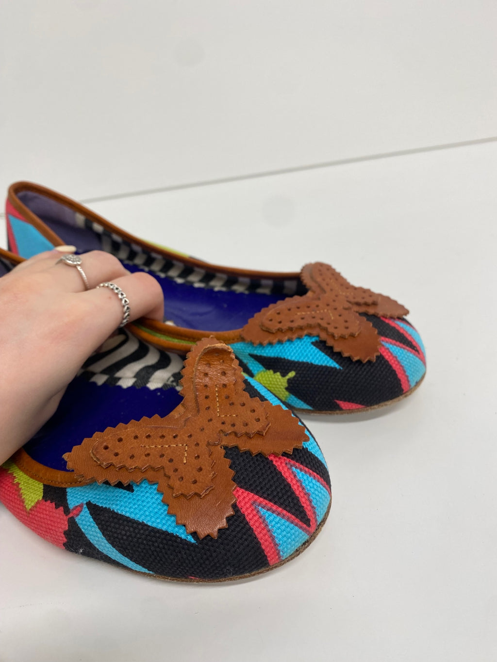 Fabulous Missoni Ballet Flats UK 5 Multicolor butterfly leather NR580