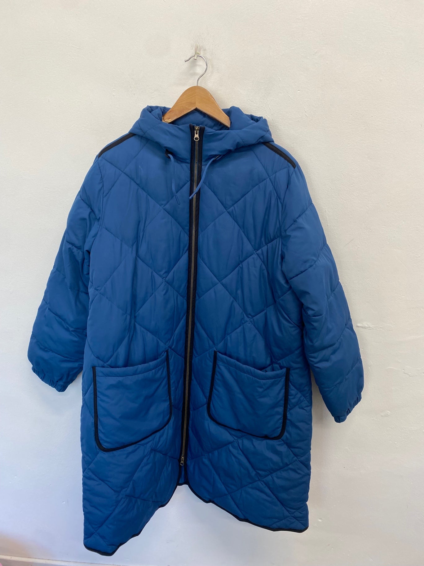 Fabulous Lands end longline Puffer Jacket UK 20 Blue NR580