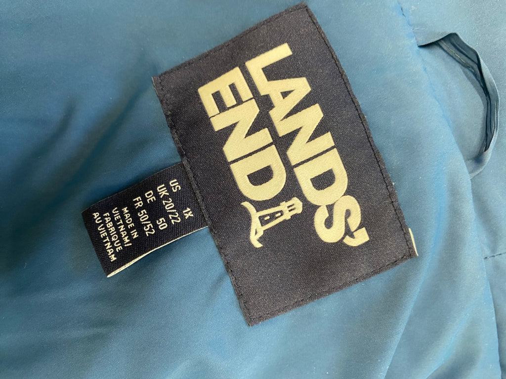 Fabulous Lands end longline Puffer Jacket UK 20 Blue NR580