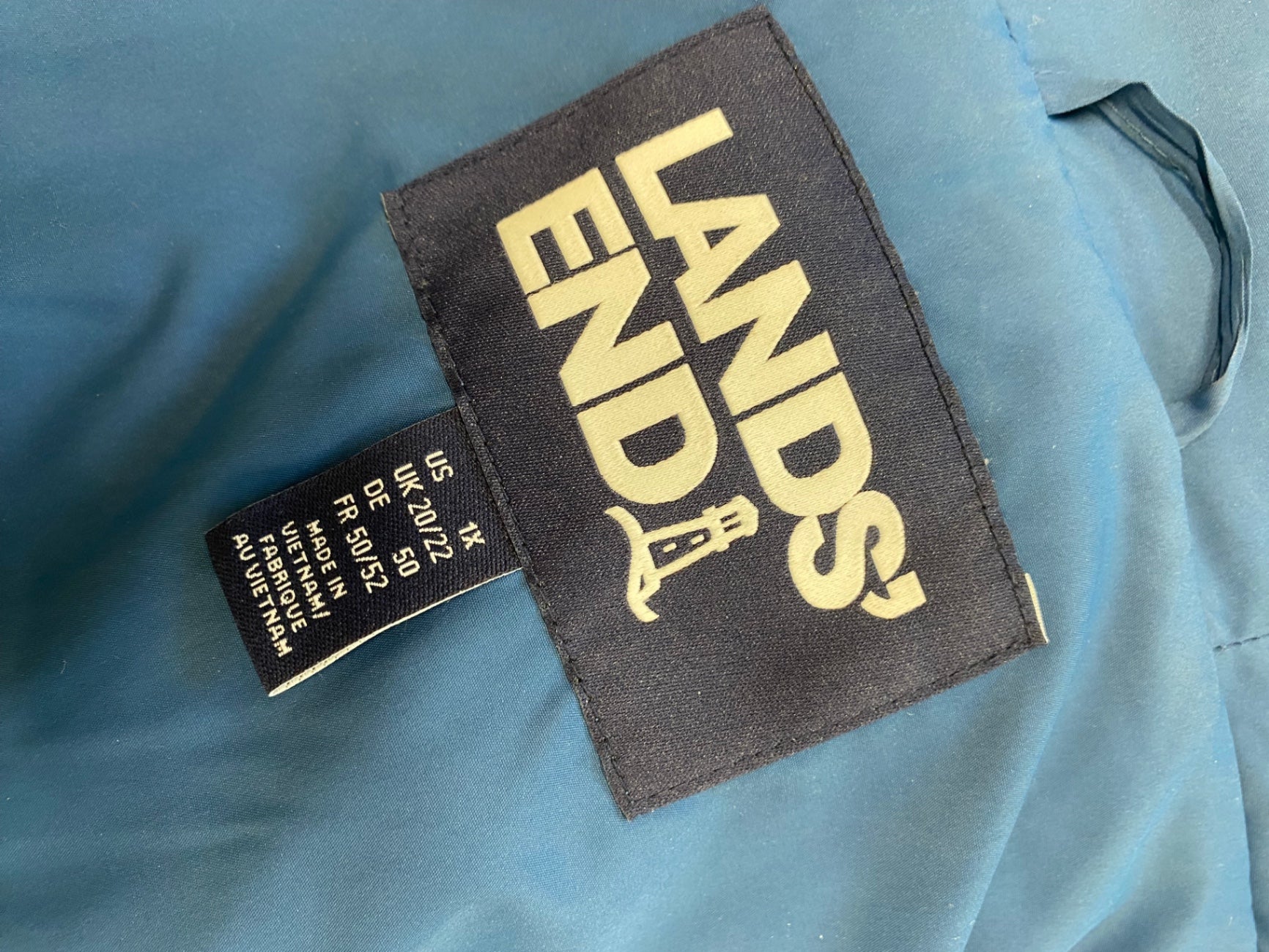 Fabulous Lands end longline Puffer Jacket UK 20 Blue NR580