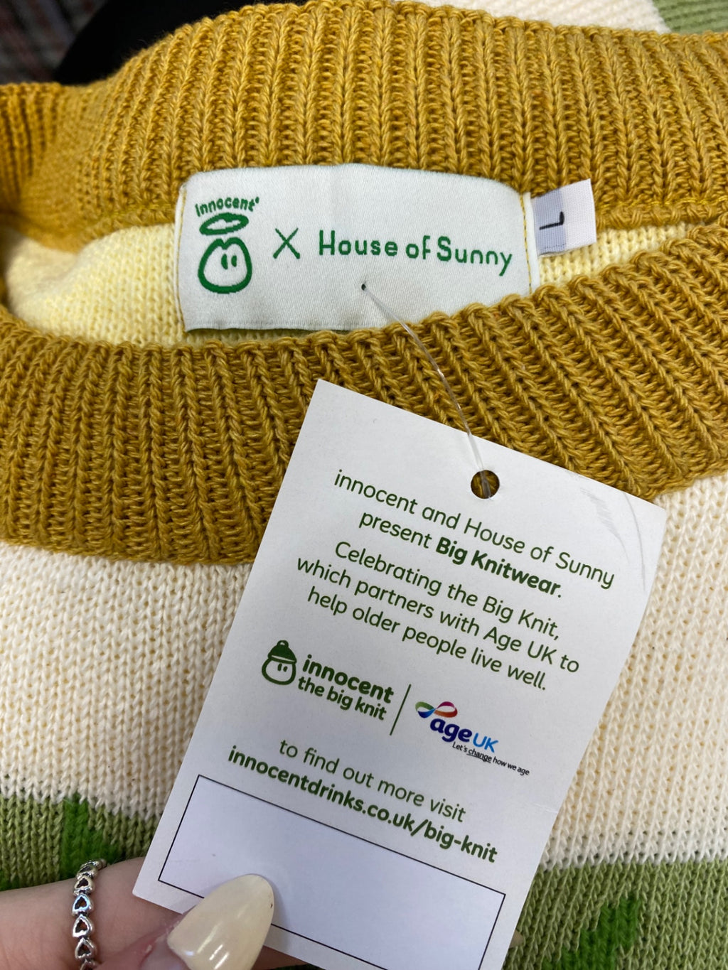Fabulous Innocent x house of sunny Sweater UK L Yellow green new NR580