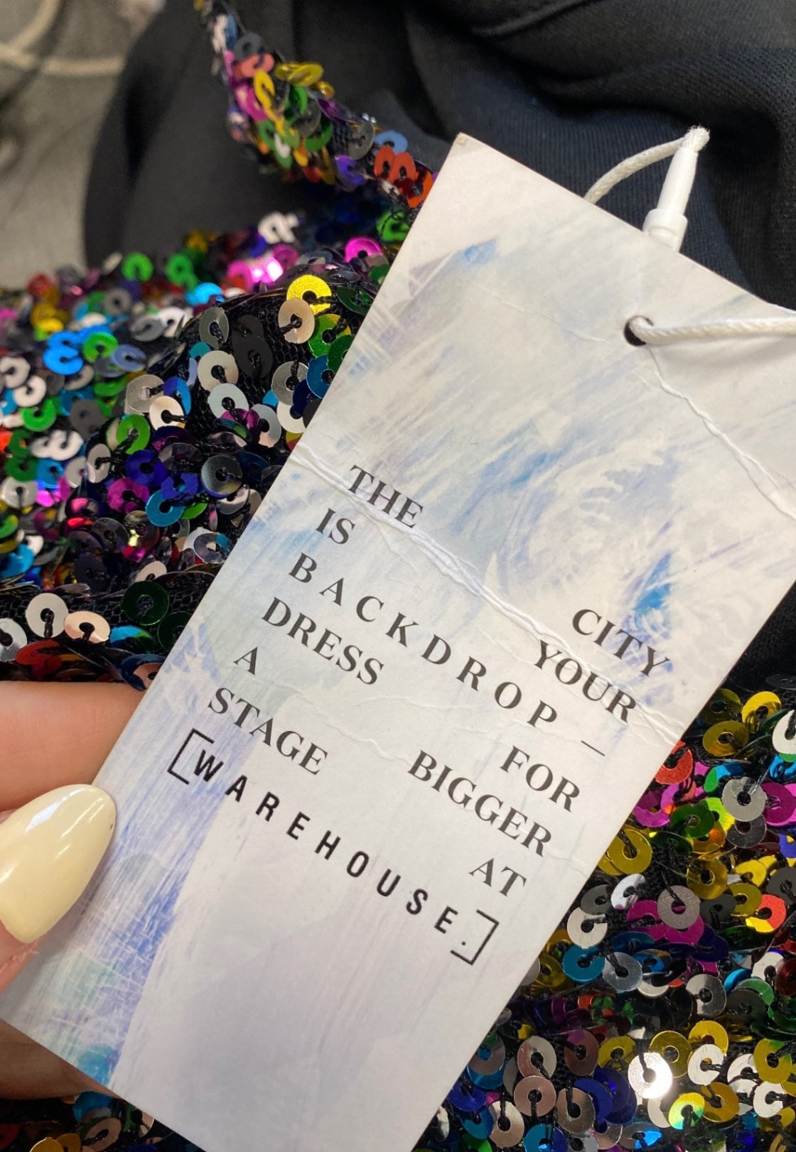 Fabulous Warehouse Midi Dress UK 16 Multicolor sequin NR580
