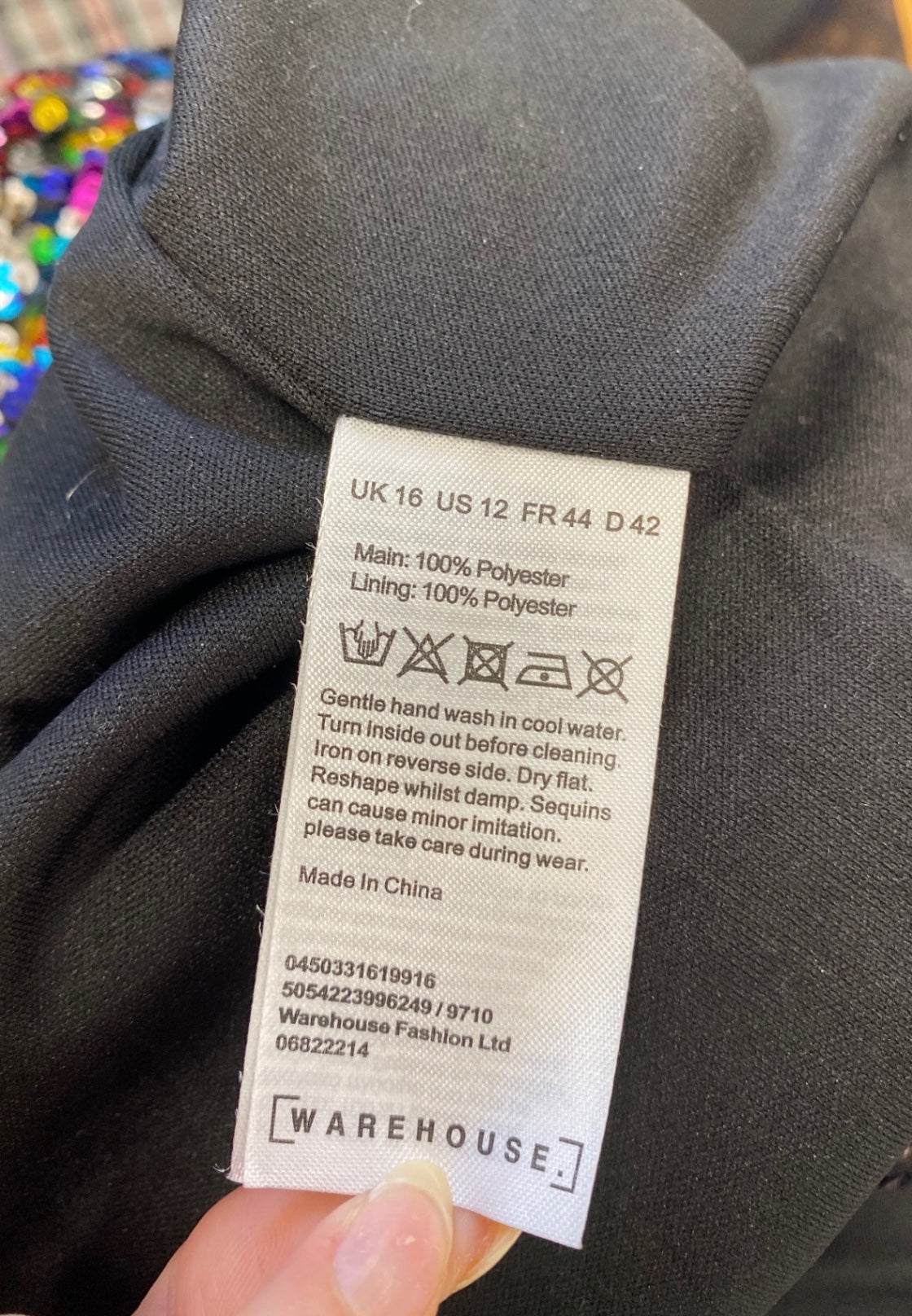 Fabulous Warehouse Midi Dress UK 16 Multicolor sequin NR580