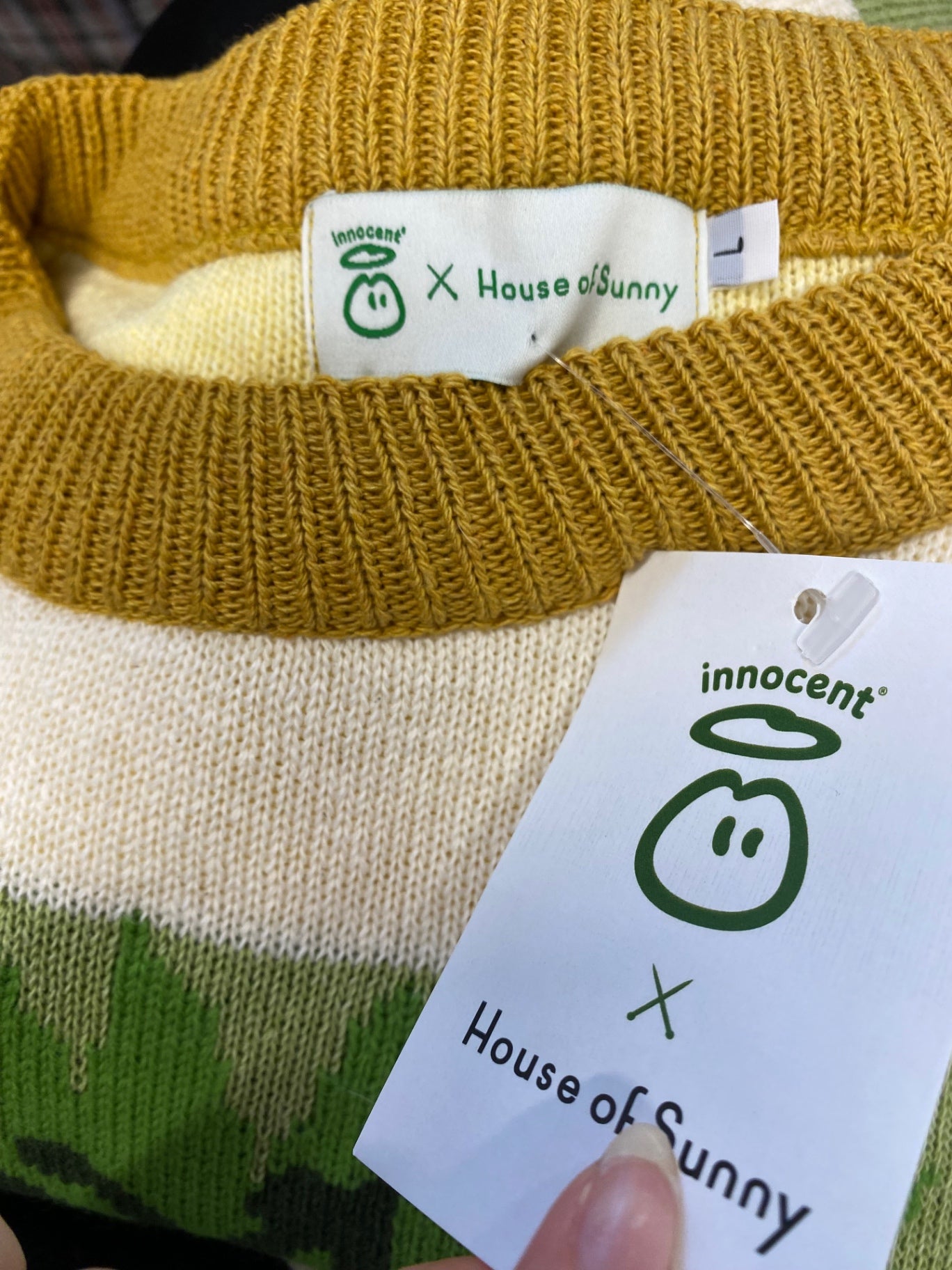 Fabulous Innocent x house of sunny Sweater UK L Yellow green new NR580