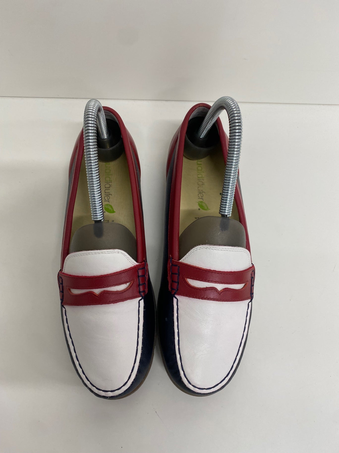 Fabulous WaldLaufer Loafers UK5 Red, White, Navy Blue Sailing wide fit summer Yacht NR580