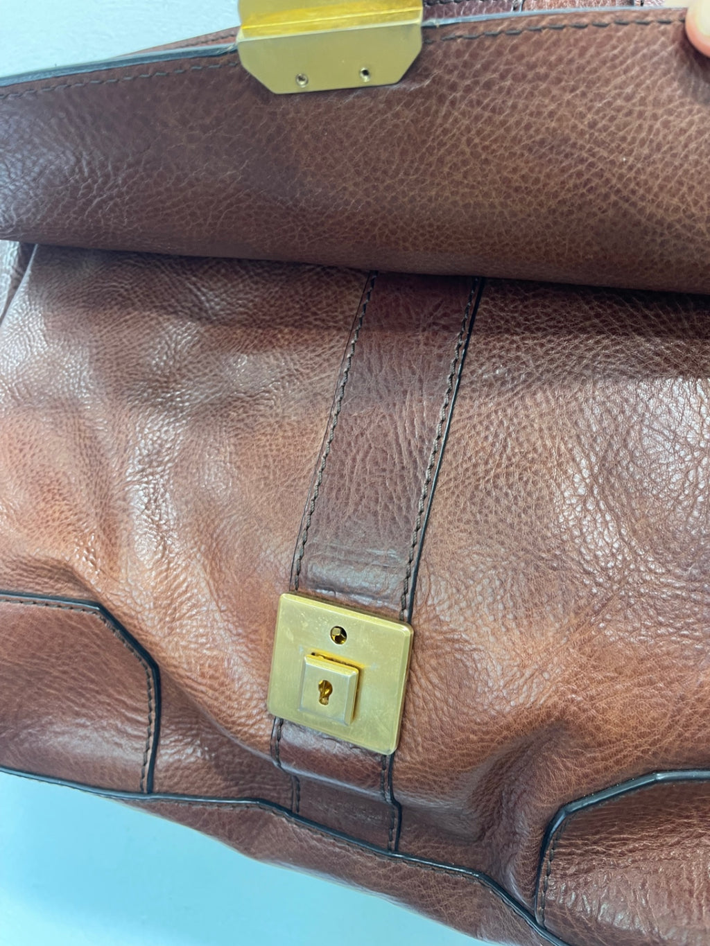 Fabulous The Bridge leather Breifcase Large Brown Vintage with keys JC582