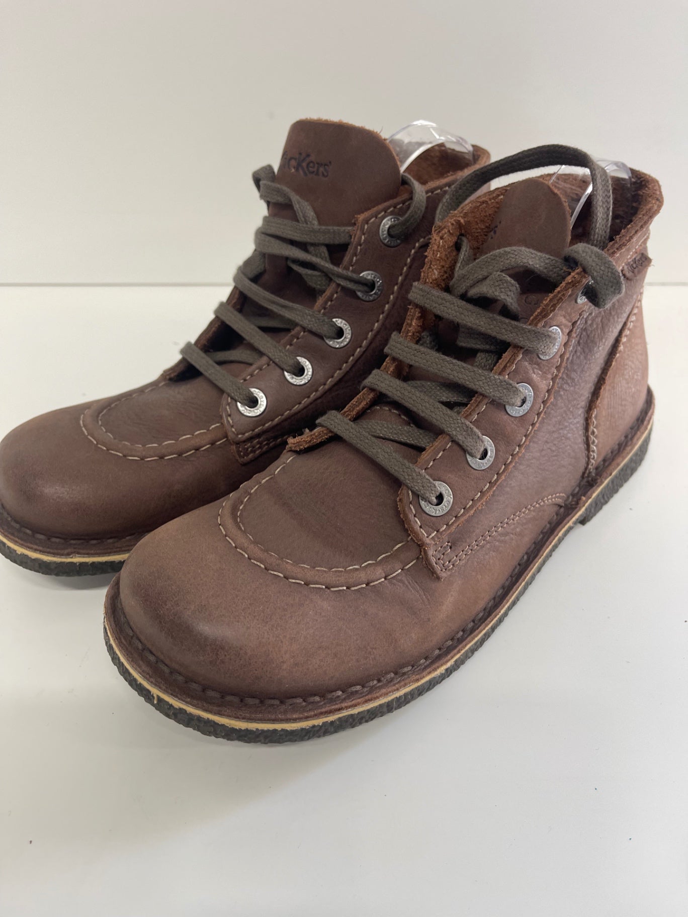 Fabulous Kickers leather ankle Boots Uk7 Brown JC582