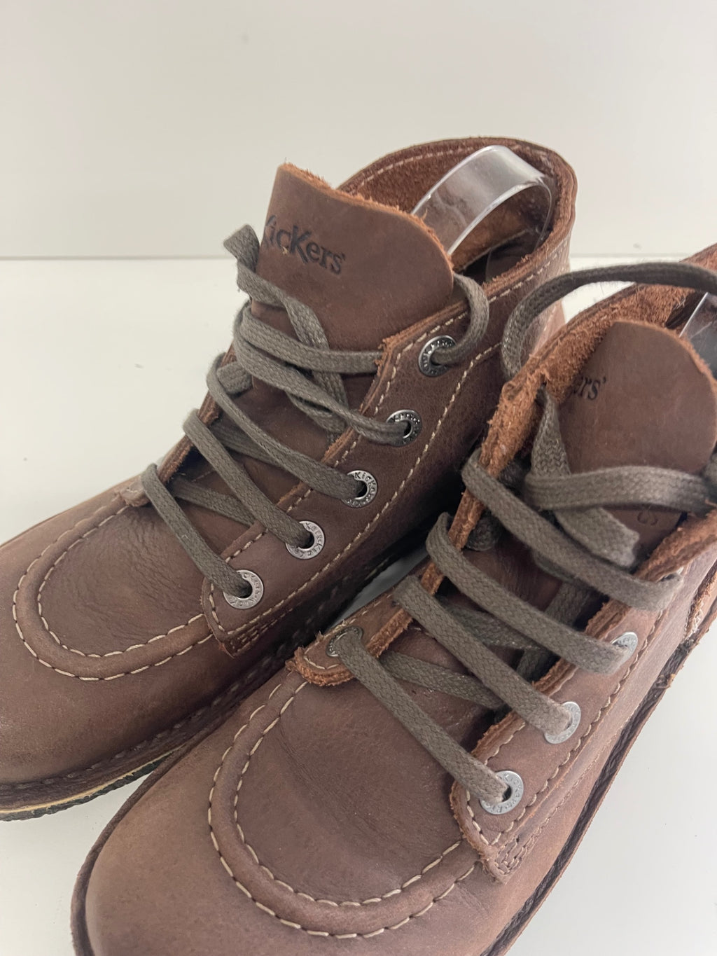 Fabulous Kickers leather ankle Boots Uk7 Brown JC582