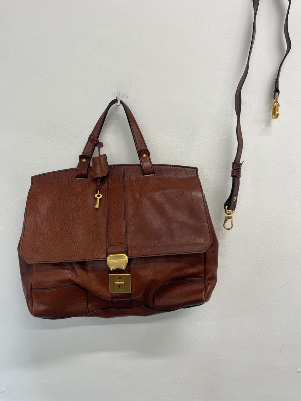 Fabulous The Bridge leather Breifcase Large Brown Vintage with keys JC582