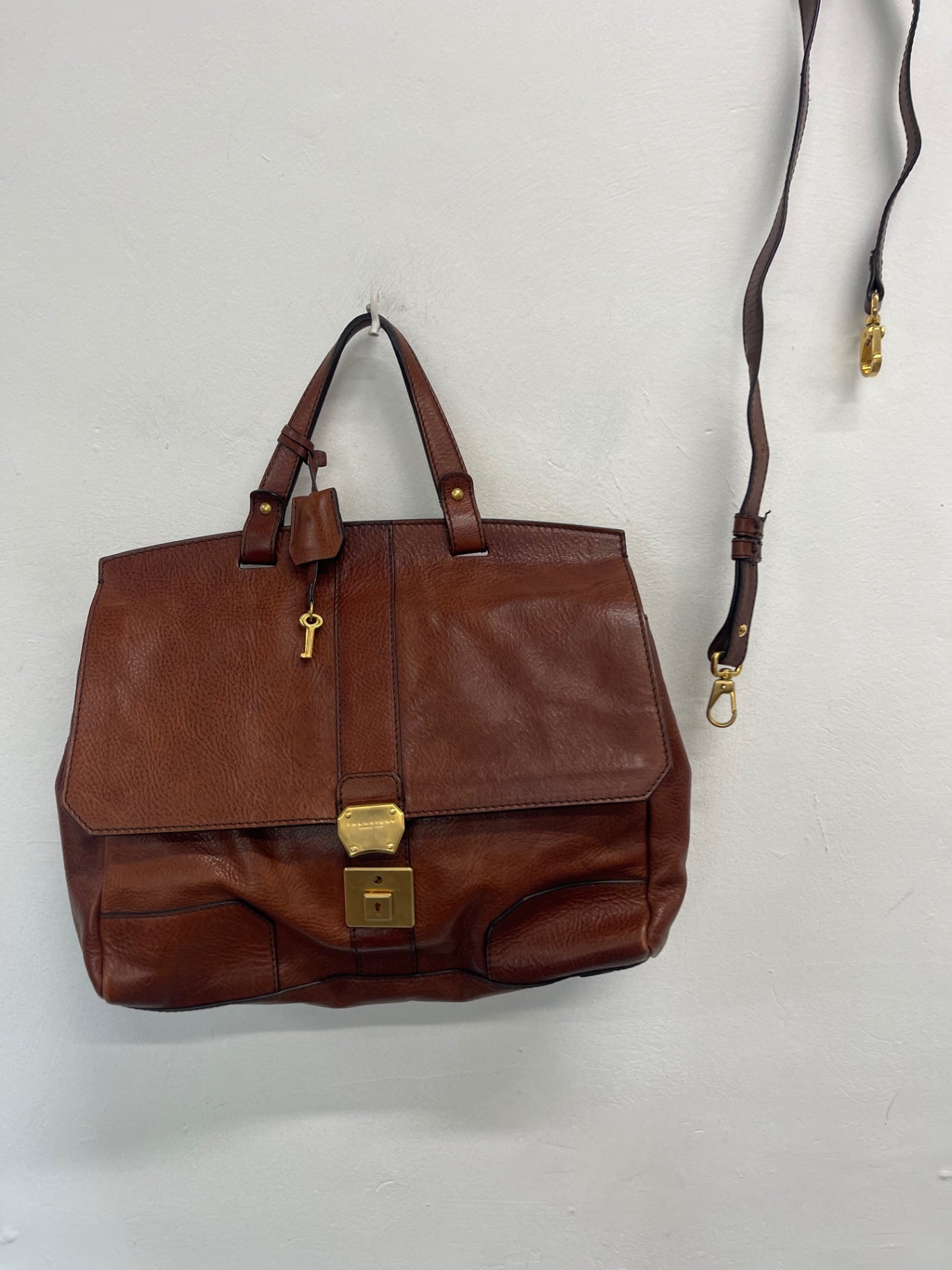 Fabulous The Bridge leather Breifcase Large Brown Vintage with keys JC582