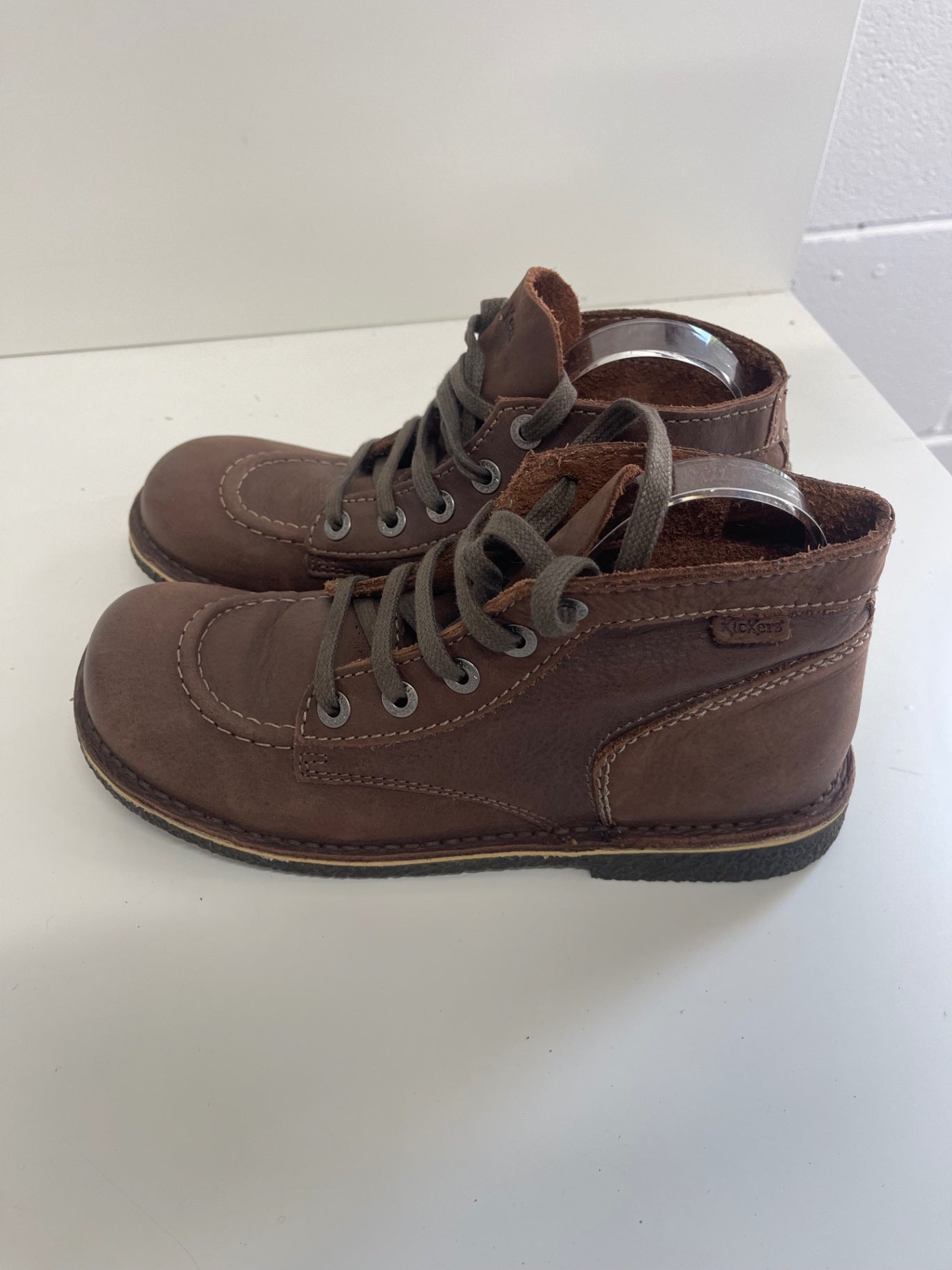 Fabulous Kickers leather ankle Boots Uk7 Brown JC582