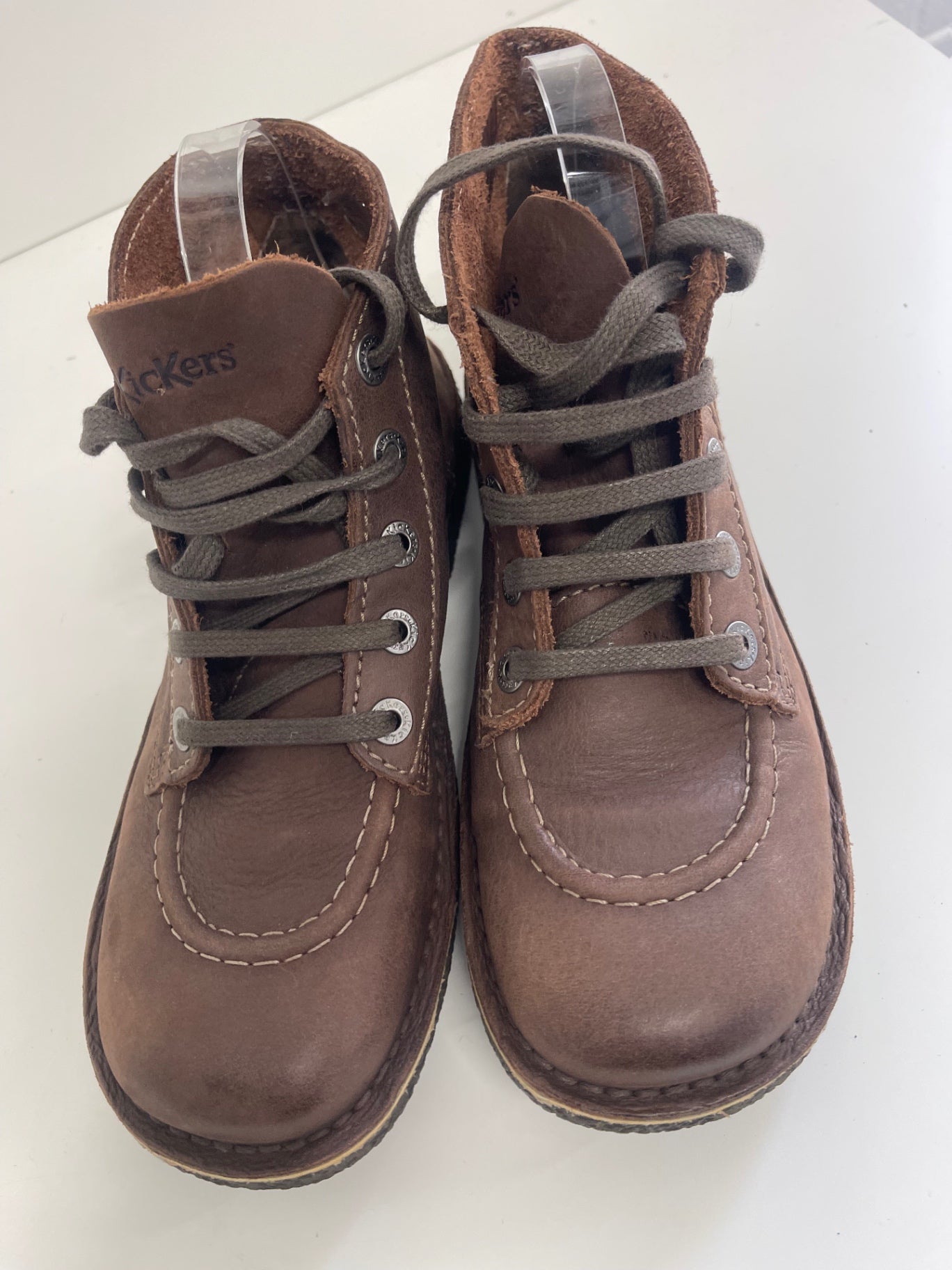 Fabulous Kickers leather ankle Boots Uk7 Brown JC582