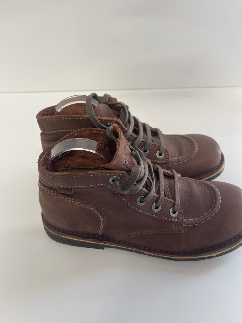 Fabulous Kickers leather ankle Boots Uk7 Brown JC582