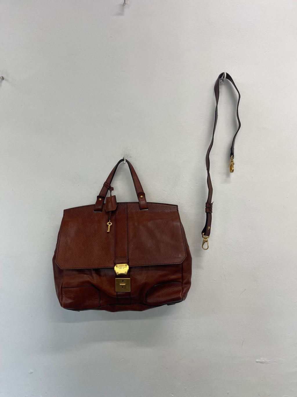 Fabulous The Bridge leather Breifcase Large Brown Vintage with keys JC582
