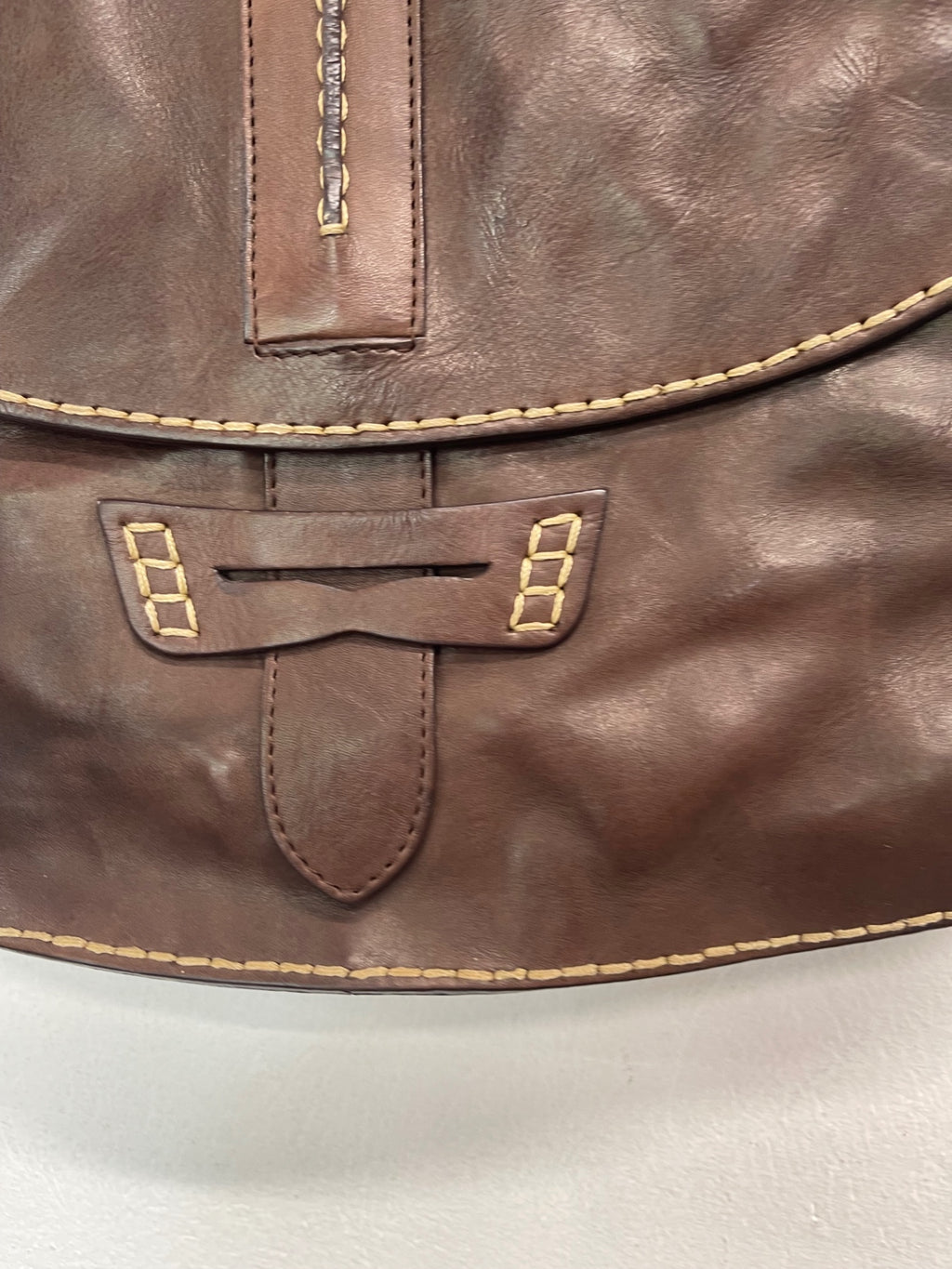 Fabulous Radley Trinity Square Saddle Handbag Medium Brown JC582