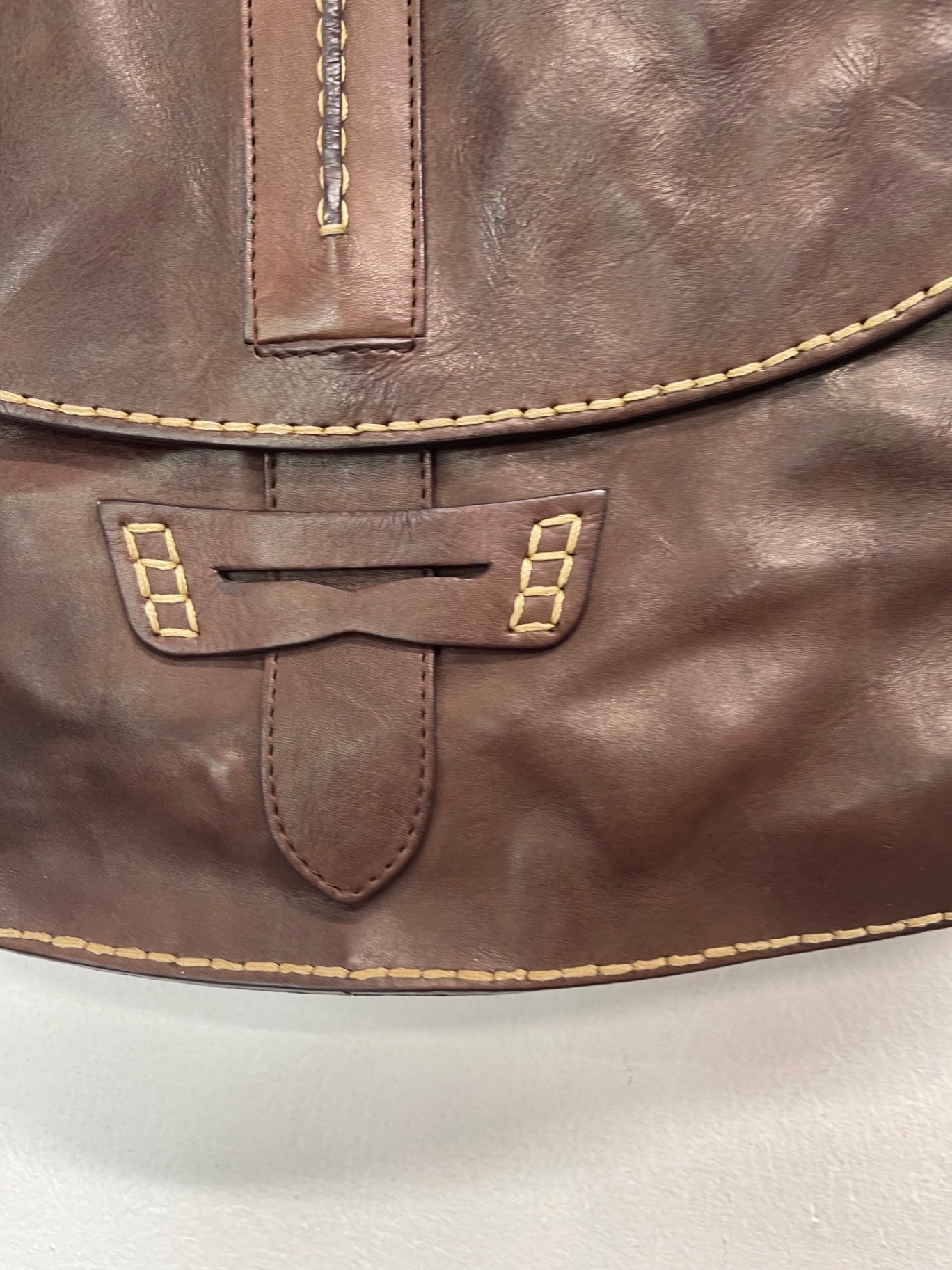 Fabulous Radley Trinity Square Saddle Handbag Medium Brown JC582