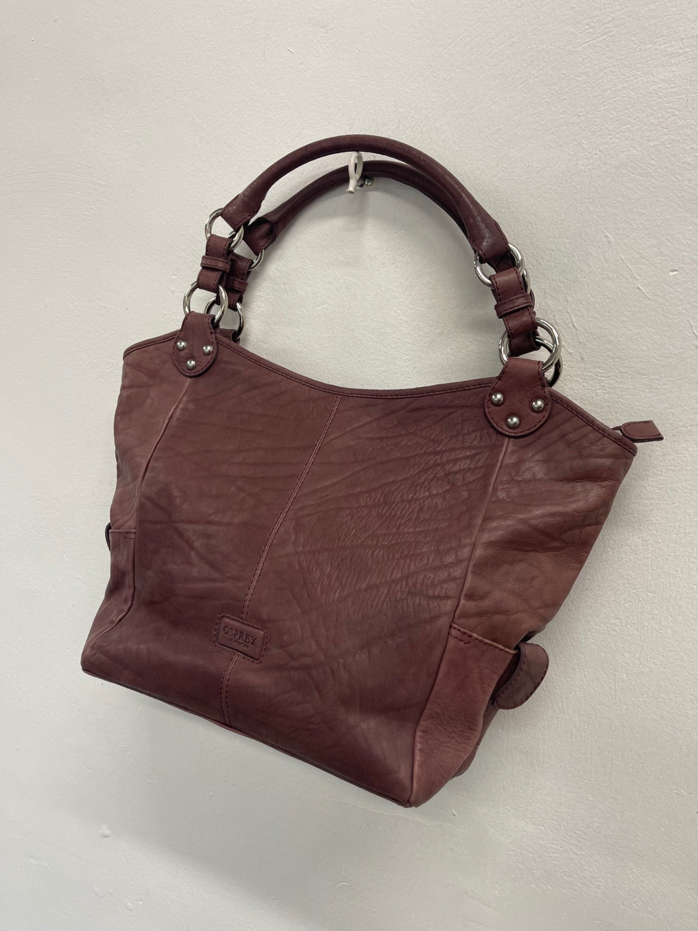 Fabulous Osprey by Graeme Ellison Tote Bag Large Burgundy Leather JC582