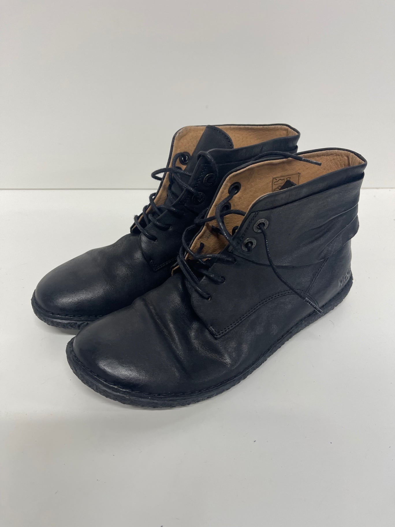 Fabulous Kickers HobbyTwo leather Boots Uk7 Black JC582