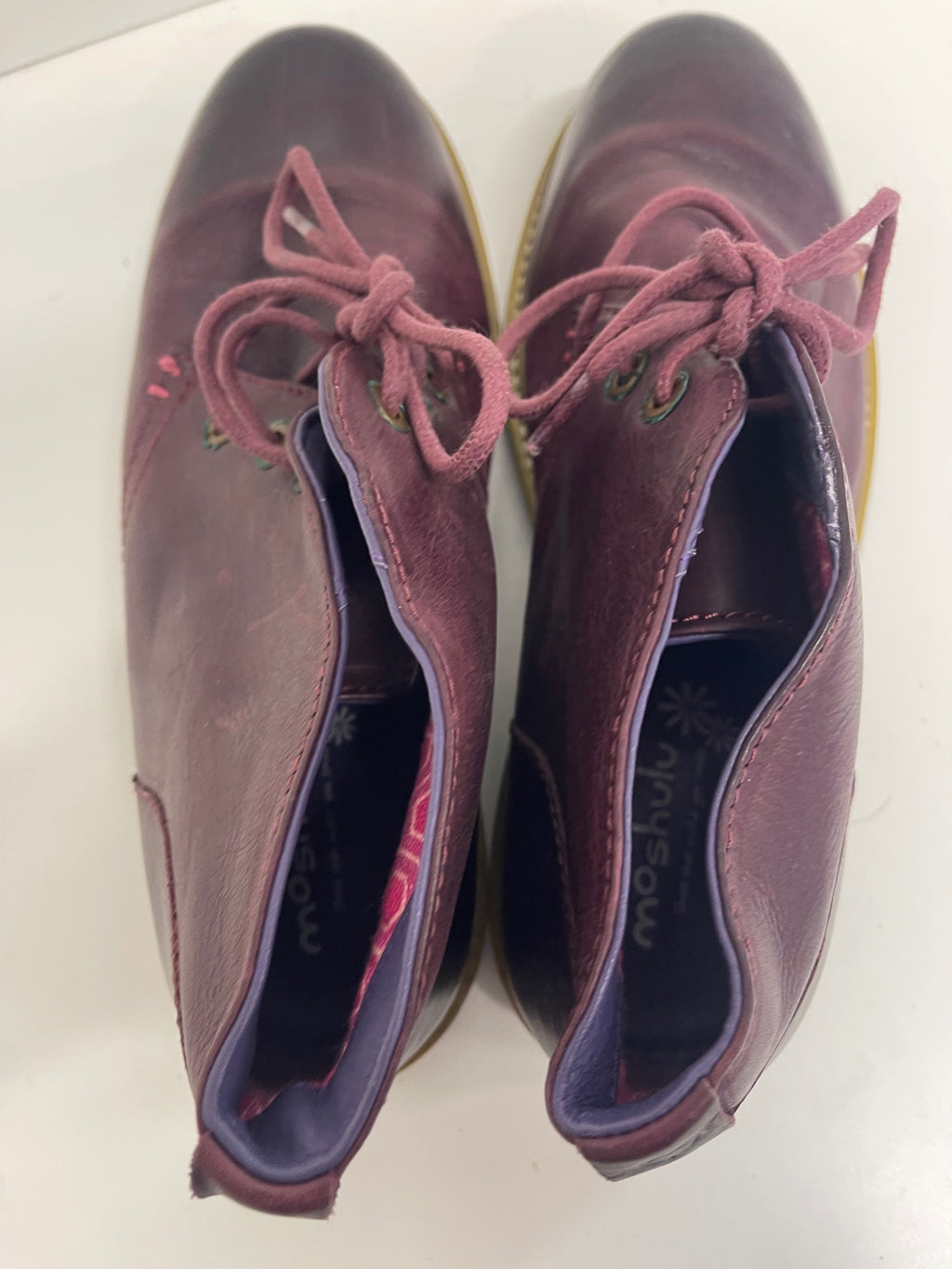 Fabulous Moshulu leather lace up Boots EUR40 Uk7 Burgundy JC582